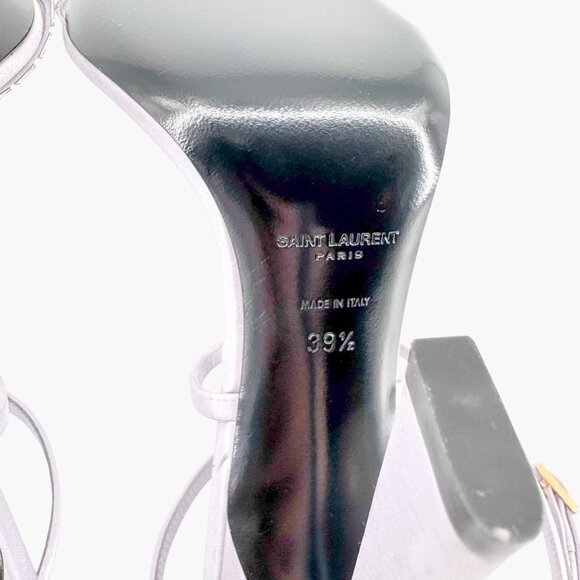 Saint Laurent Gippy Crystal Sandals EU 39.5 US 9.5 Lilac Purple Satin High Heels - Picture 13 of 13